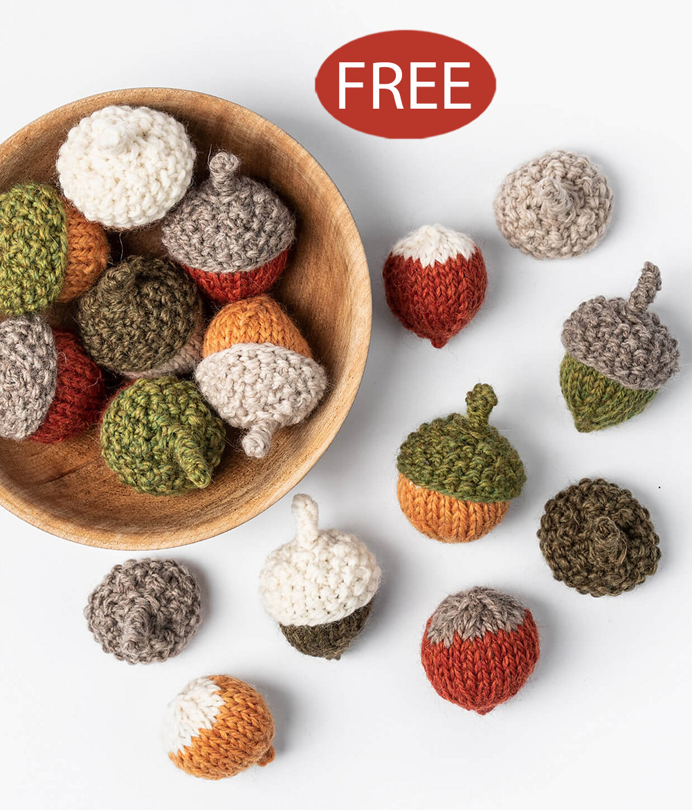 Fall Festival Acorns Free Knitting Pattern