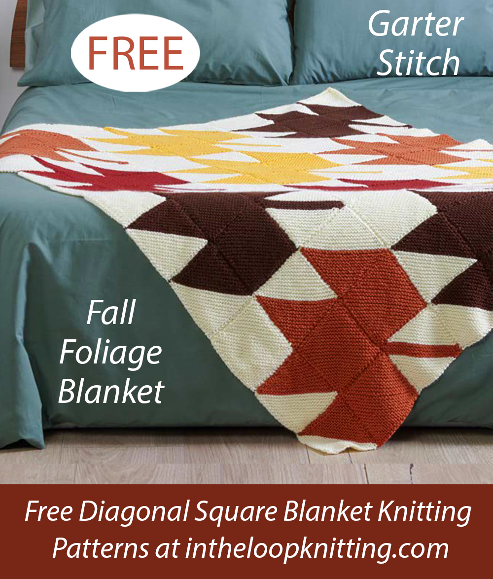 Free Fall Foliage Blanket Knitting Pattern Garter Stitch