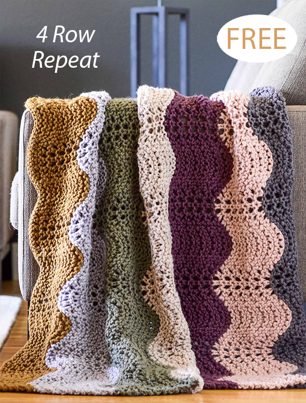 Free Fall Horizons Throw Blanket Knitting Pattern