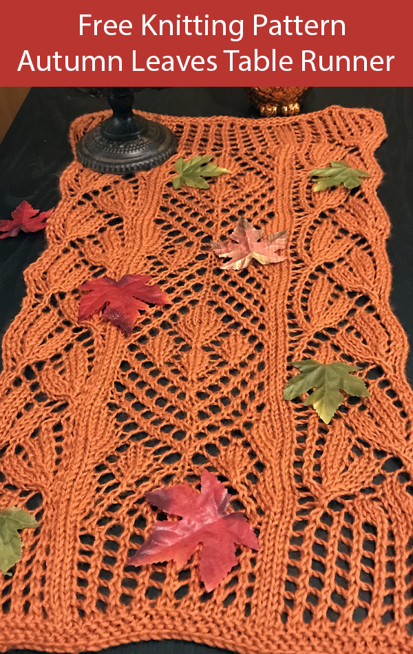 Free Knitting Pattern Falling Autumn Leaves Table Runner