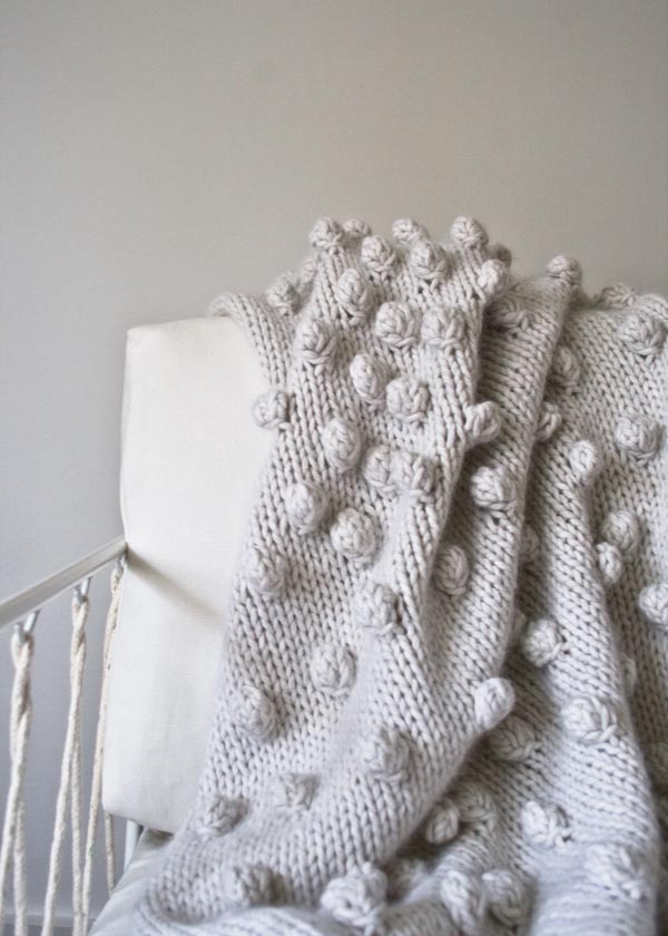 Free Knitting Pattern for Falling Bobbles Blanket