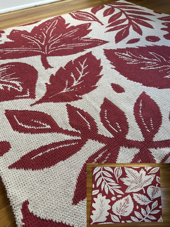 Free Falling Leaves Blanket Knitting Pattern