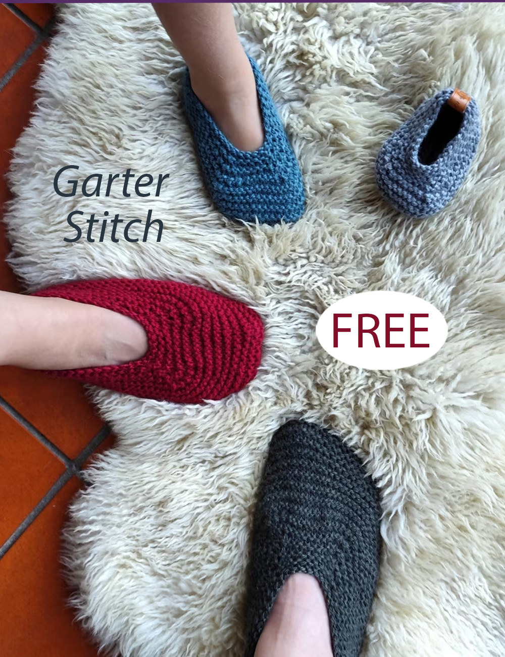 Free Flat Knit Family Swan Slippers  on Straight Needles Knitting Pattern