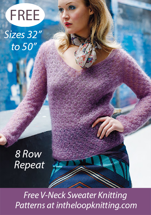 Free Fancy V-Neck Sweater Knitting Pattern