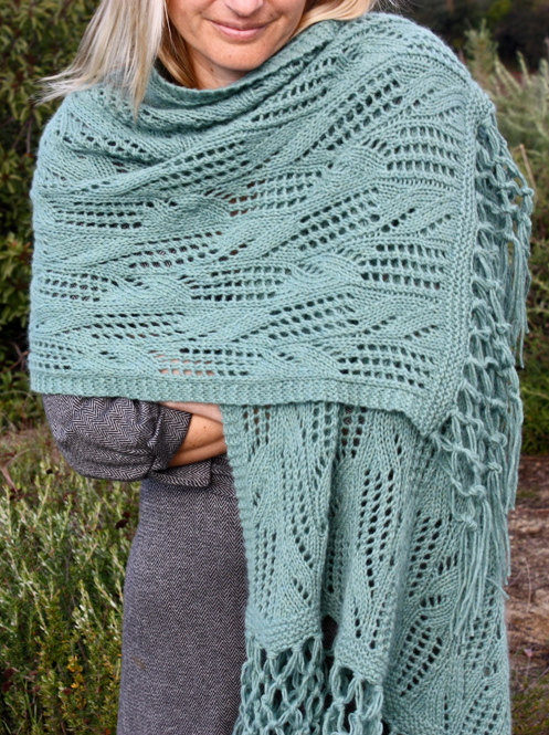 Knitting Pattern for Faraway Blues Lace Wrap