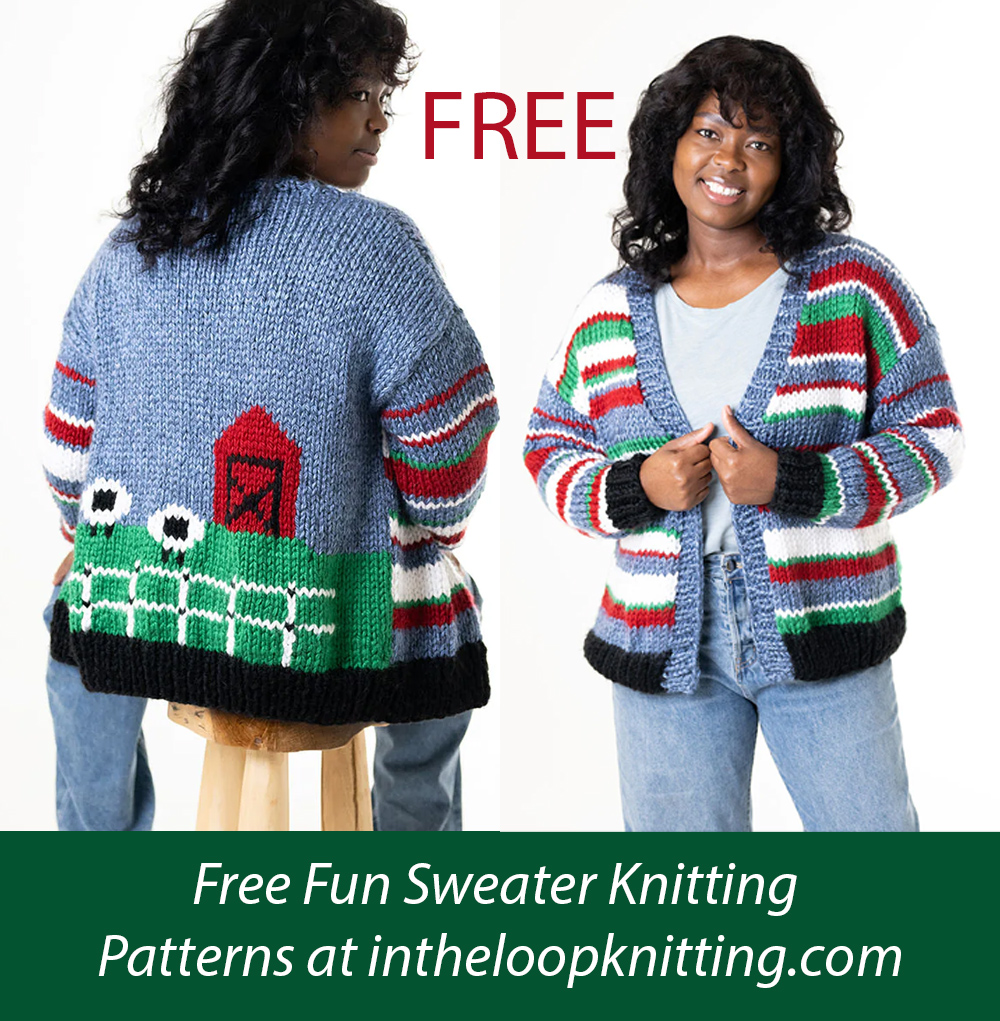 Free Farm Scene Cardigan Knitting Pattern