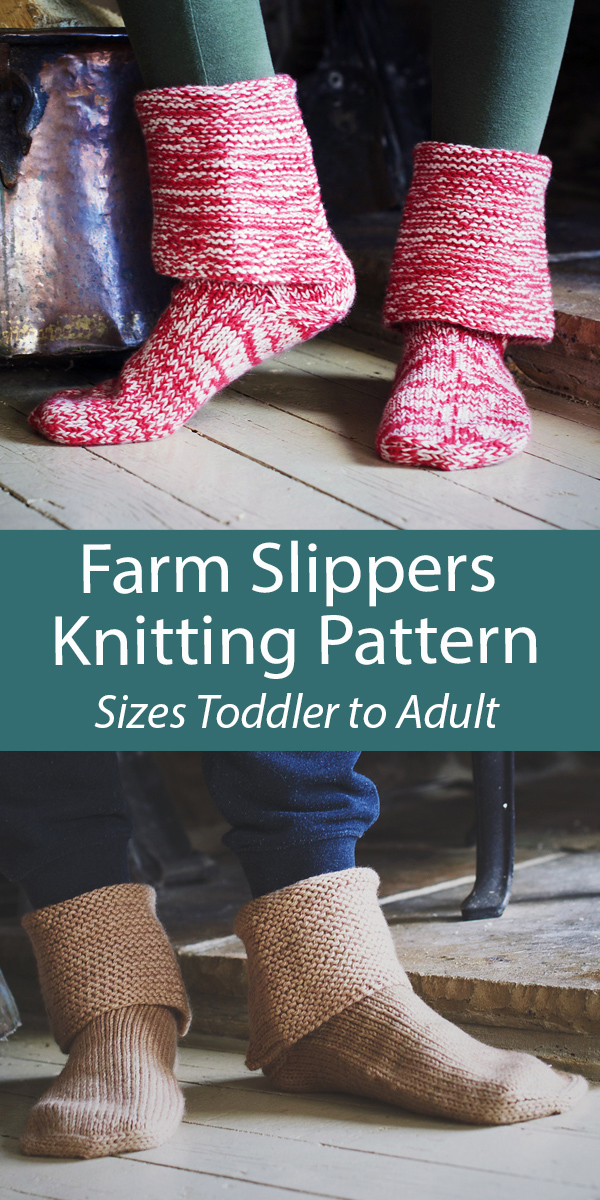 Slippers Knitting Pattern Farm Slippers