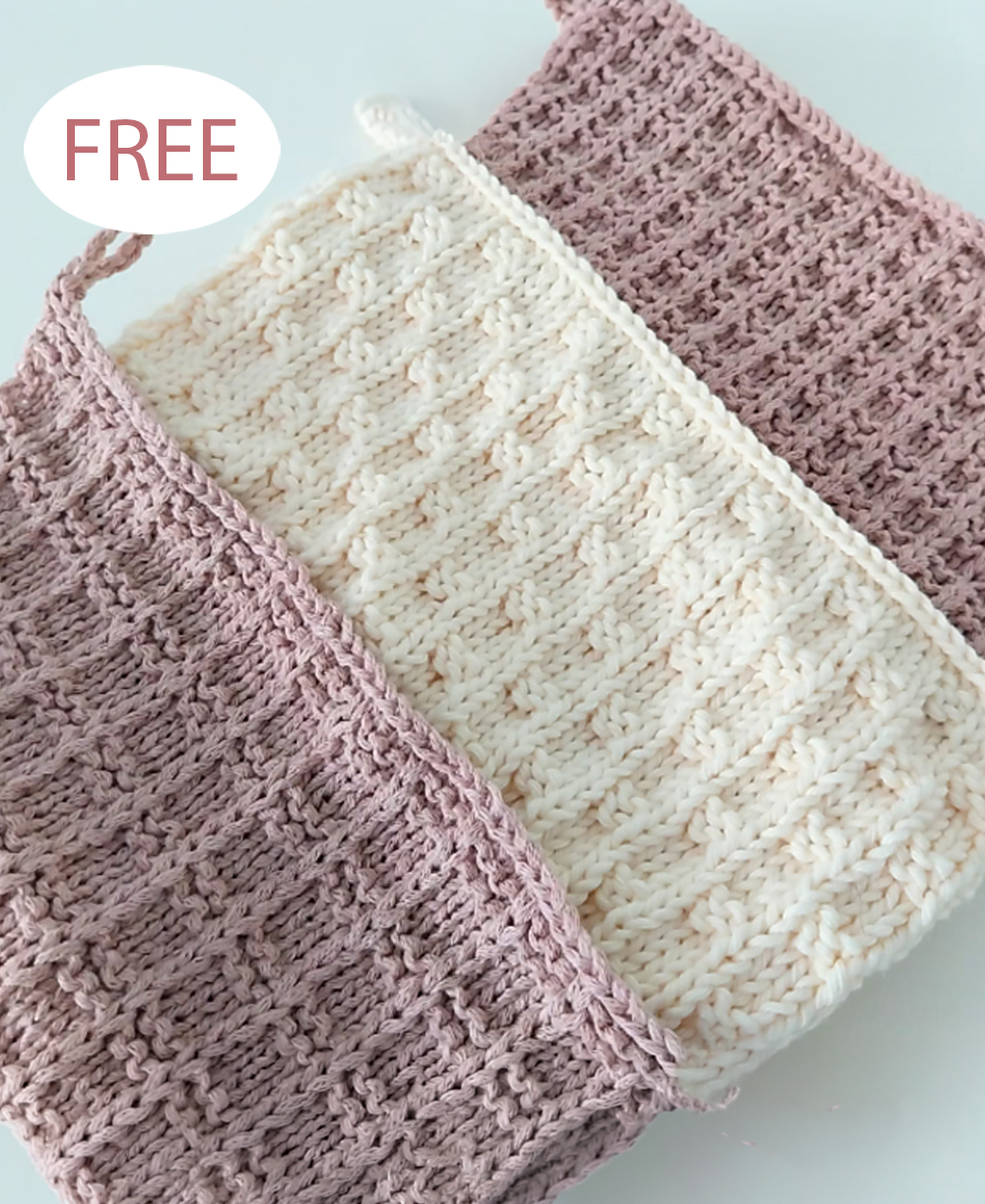 Free Farmhouse Dish Cloth Set Knitting Pattern 