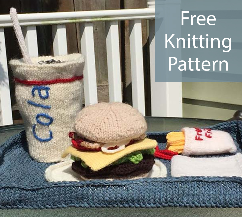 Free Fast Food Lunch Knitting Pattern