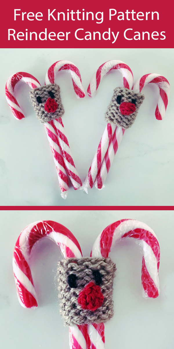 Free Christmas Ornament Knitting Pattern Reindeer Candy Canes