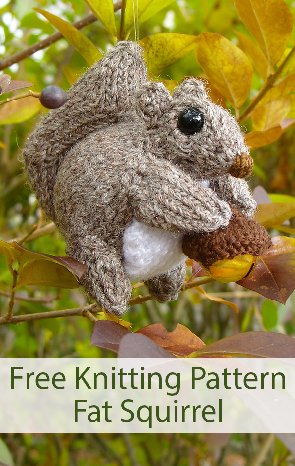 Free Knitting Pattern for Fat Squirrel Amigurumi Ornament 
