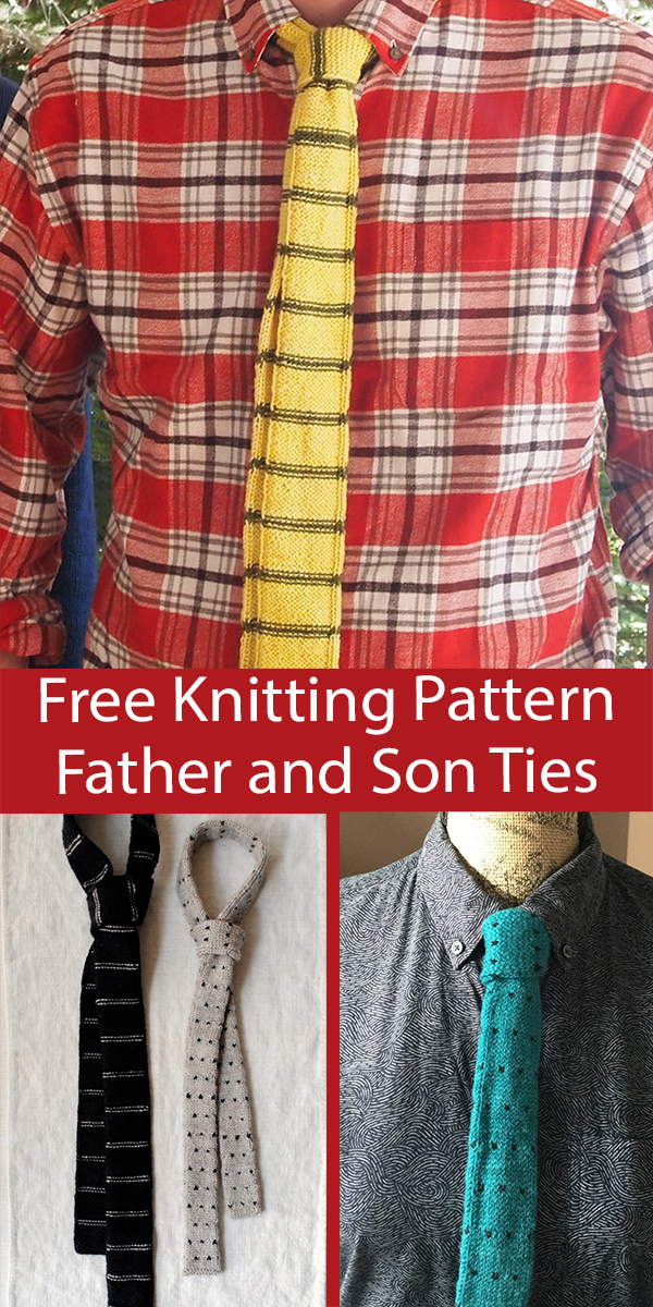 Free Neck Tie Knitting Pattern Father and Son Knit Ties