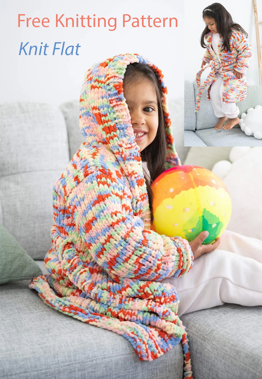 Free Kid's Favorite Cozy Hooded Robe Bedtime Knitting Pattern