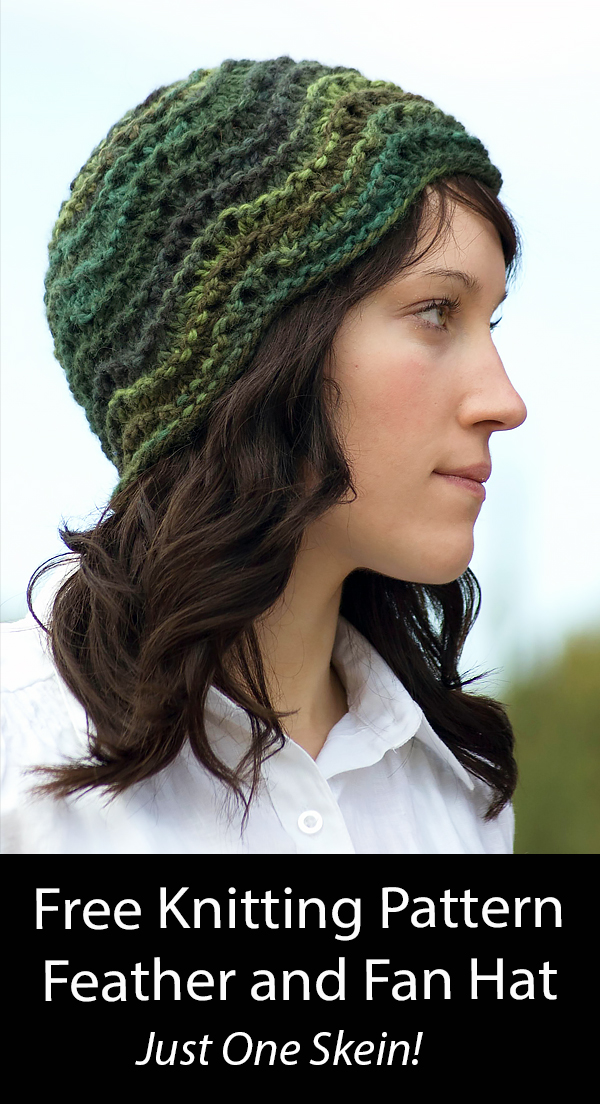 Feather and Fan Hat Free Knitting Pattern