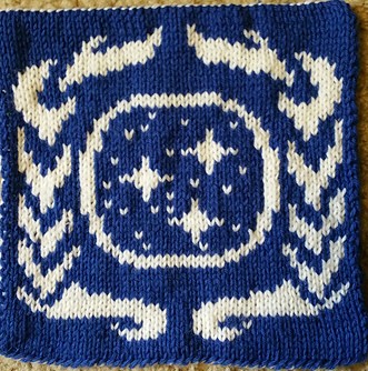 Free knitting chart for Federation emblem