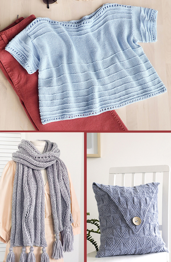 Quick and Easy Knitting Patterns Feldspar Tee Charoite Wrap