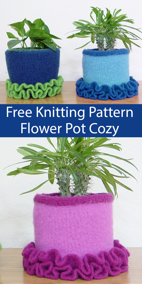 Free Knitting Patterns for Ruffled Flowerpot Cozy
