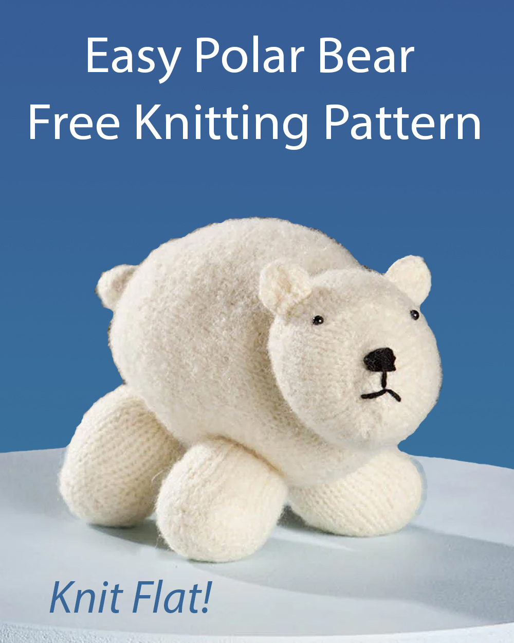 Free Polar Bear Knitting Pattern Easy Toy Knit Flat