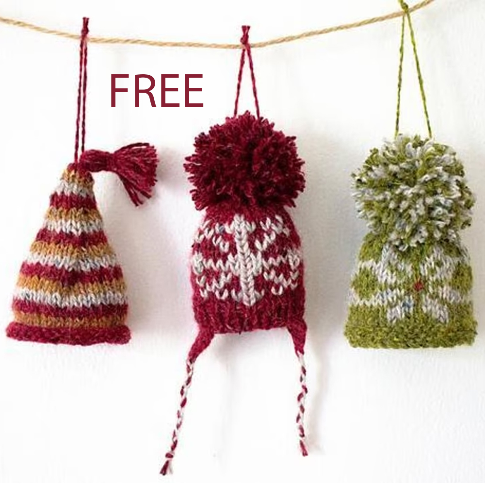 Free Festive Mini Hats knitting patterns