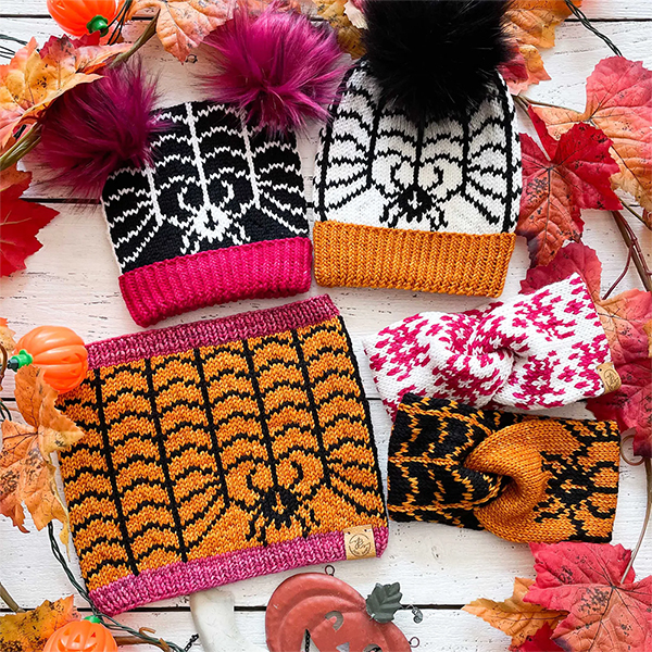 Halloween Fiber Web Collection Knitting Pattern