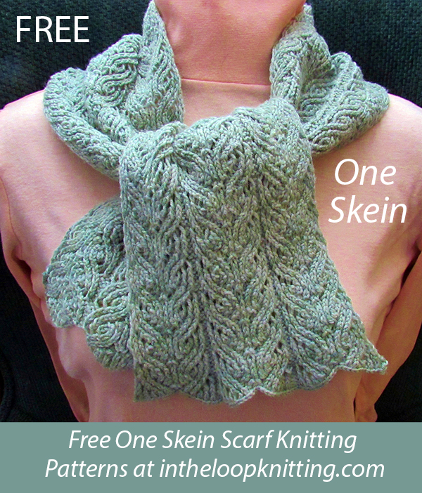Free One Skein Fiddlehead Fern Scarf Knitting Pattern