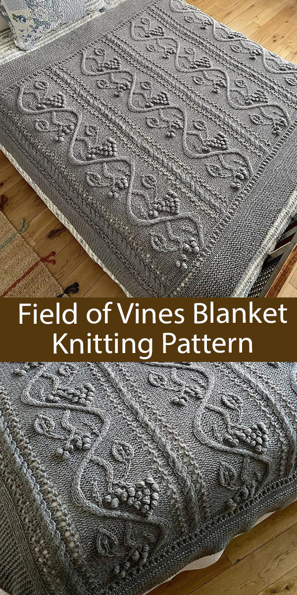 Blanket Knitting Pattern Field of Vines Blanket Throw Afghan