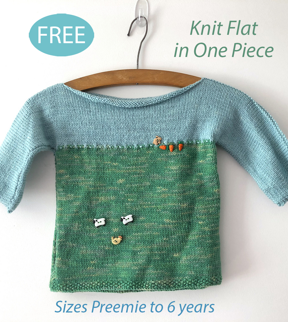 Free One-Piece Field and Sky Pullover Sweater Knitting Pattern 