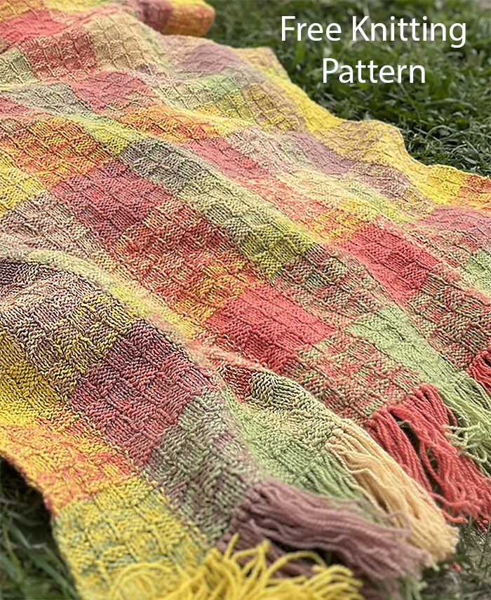 Free Knitting Pattern Fillamore Plaid Blanket