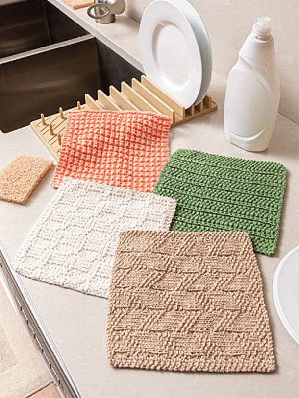 Filled With Texture Dishcloths Knitting Pattern Dishcloth Set
