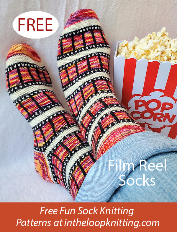 Free Film Reel Socks Knitting Pattern