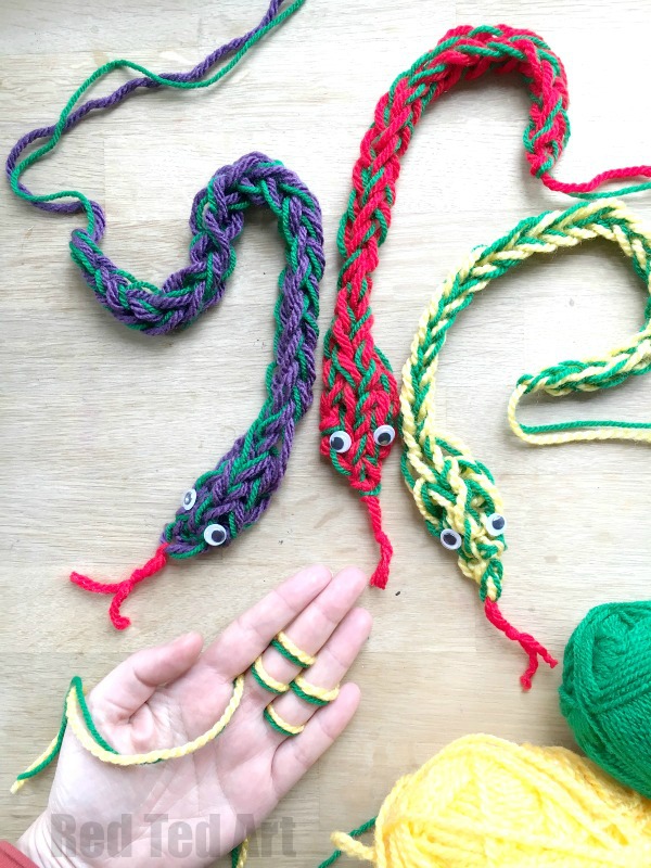 Free Finger Knitting Pattern for Snakes