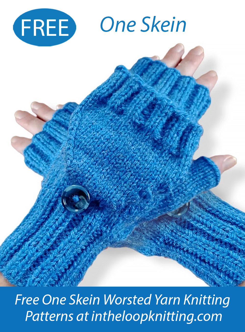 Free One Skein Fingerless Mitts with a Flap Knitting Pattern