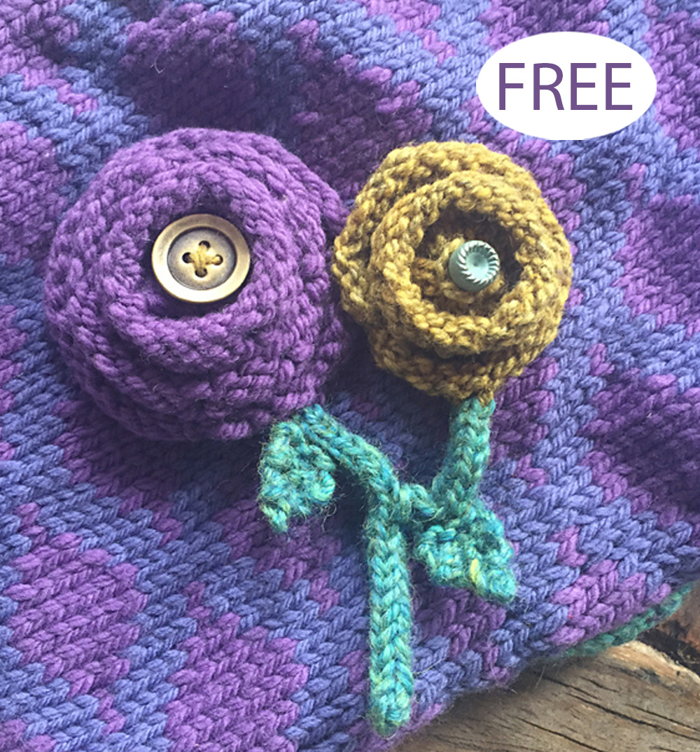Free Knitting Pattern Flower Brooch