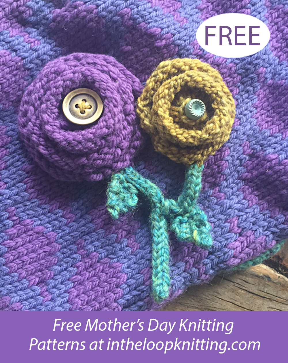 Free Knitting Pattern Flower Brooch
