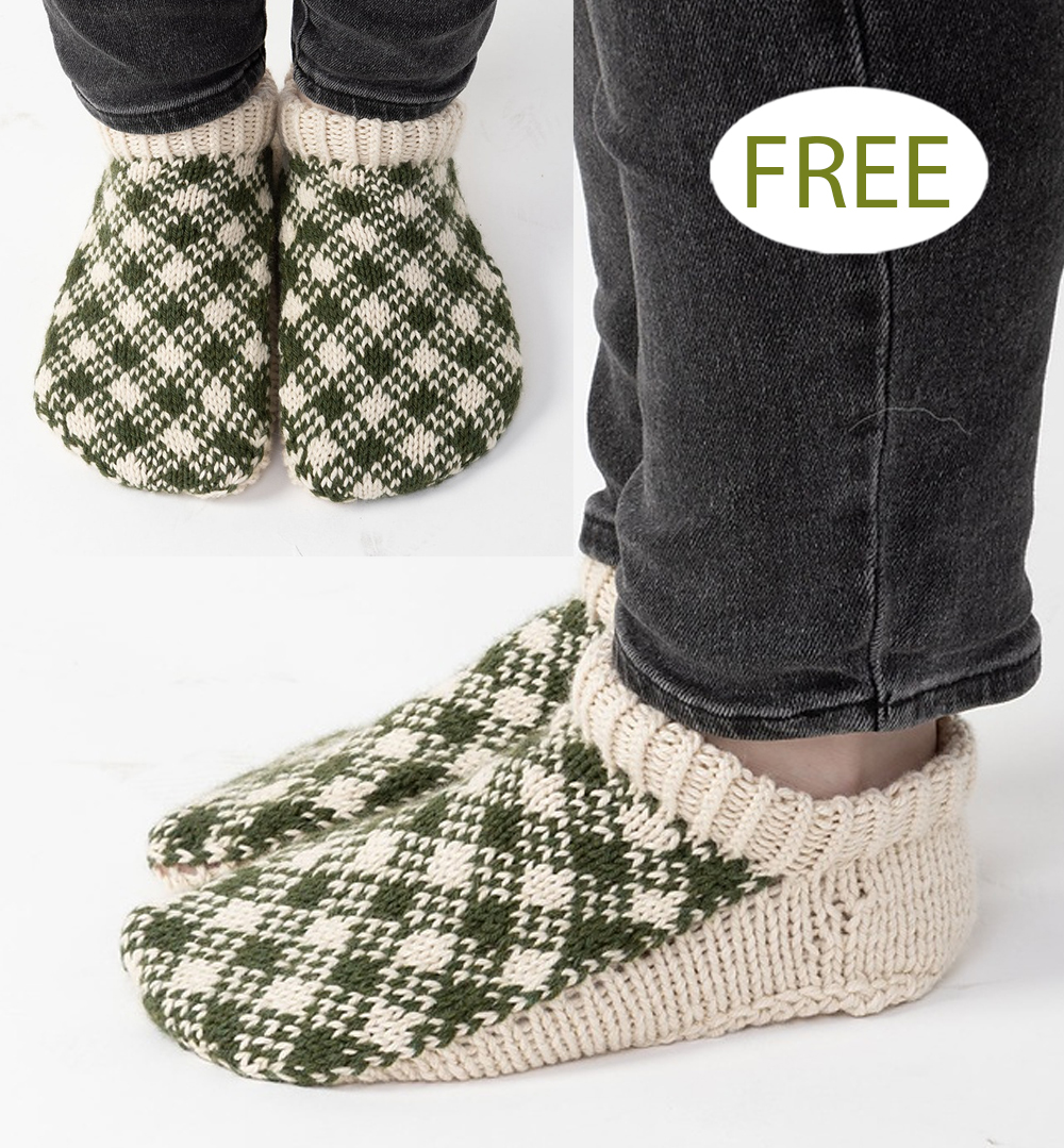 Free Knitting Pattern Fireside Loafer Slippers