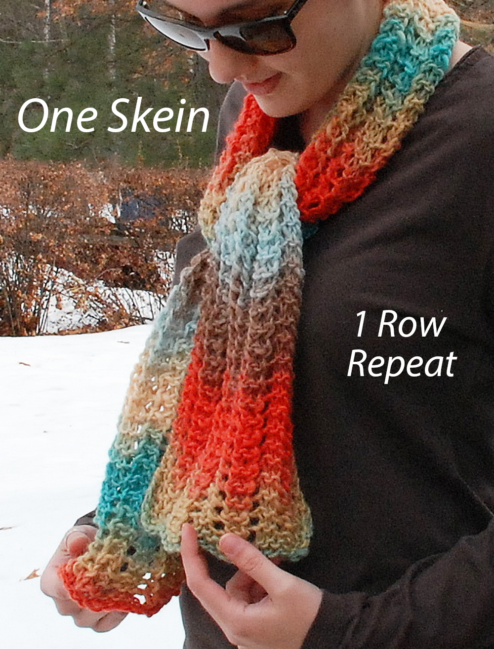 Free One Skein First Day of Spring Scarf Knitting Pattern