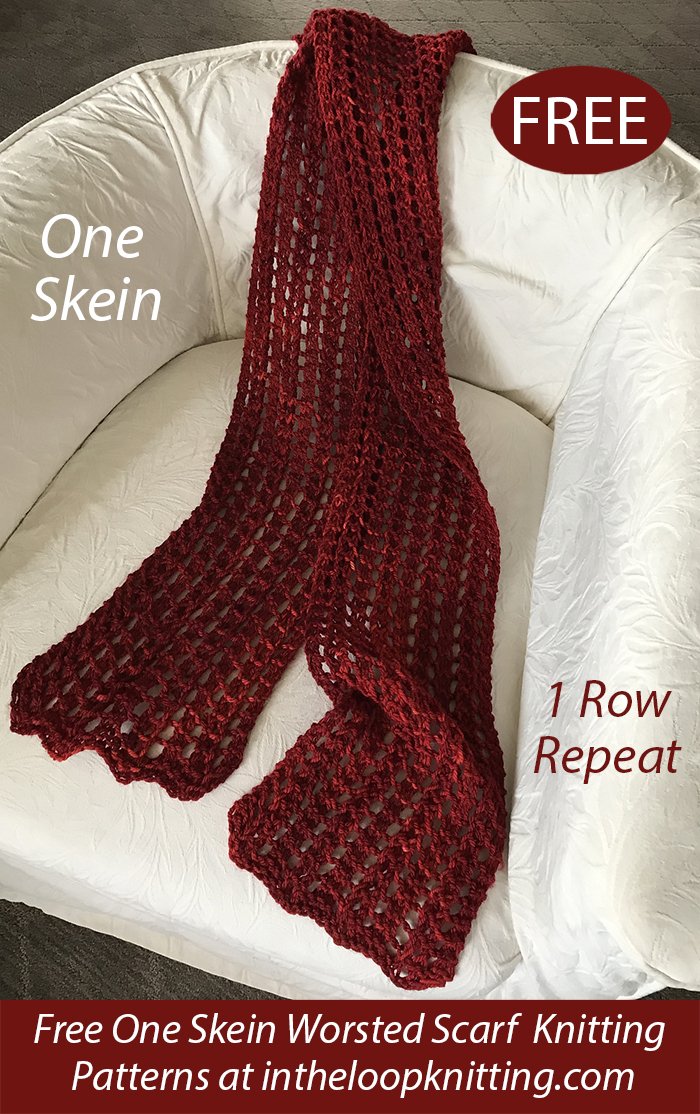 Free One Skein First Day of Spring Scarf Knitting Pattern