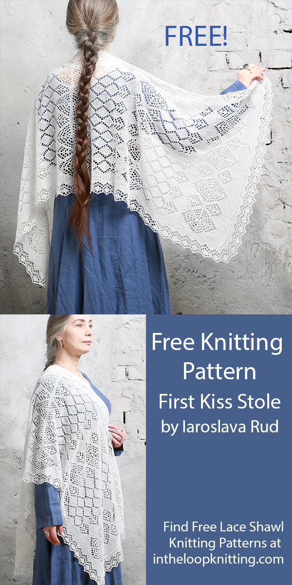 Free Shawl Knitting Pattern First Kiss Stole