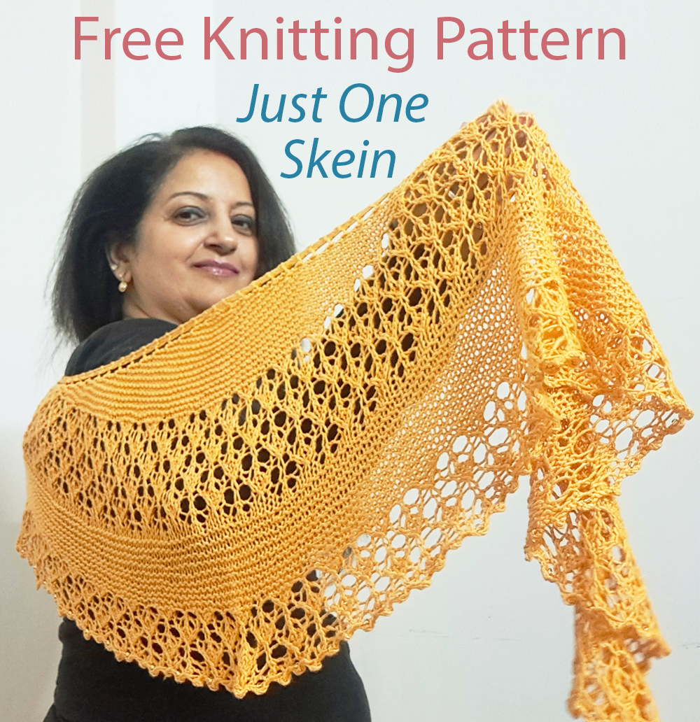 Free First Spring Hue Shawl One Skein Knitting Pattern