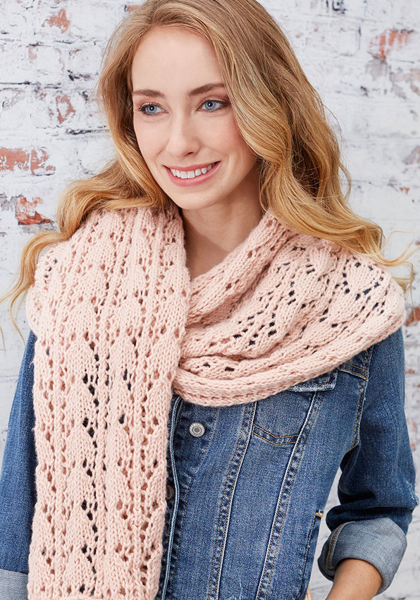 Free Knitting Pattern for 8 Row Repeat First-Timer Lace Scarf