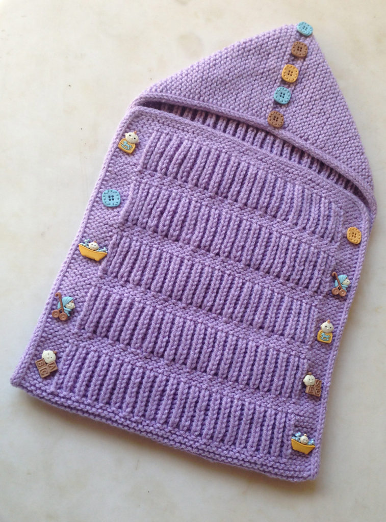 Free Knitting Pattern for Fisherman's Baby Envelope