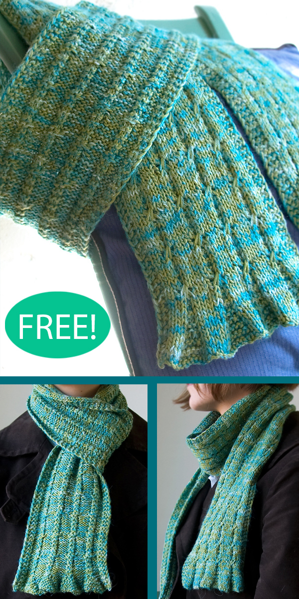 Free Scarf Knitting Pattern Fitzgerald Scarf Multicolor Yarn