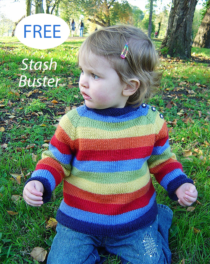 Free Baby Five Fruits Striped Sweater Knitting Pattern
