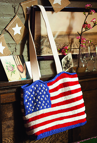 Knitting pattern for Flag Tote Bag