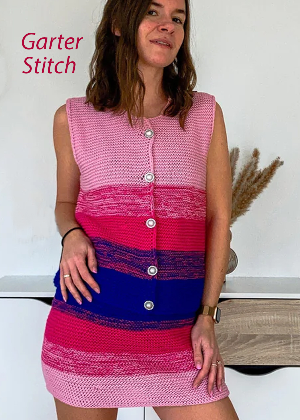 Vest Knitting Pattern Flamingo Set Vest and Skirt