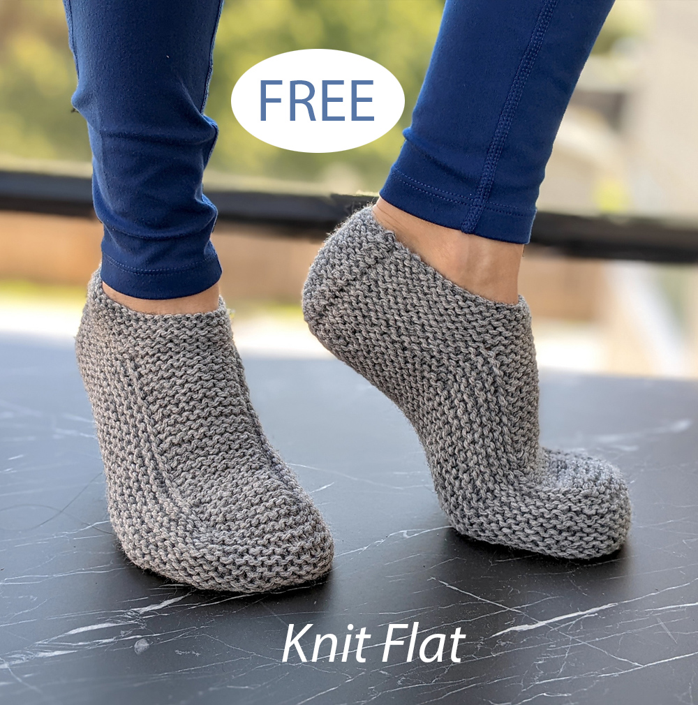 Flat Knit Low-Cut Slippers Knitting Pattern