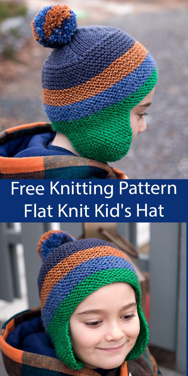 Free Hat Knitting Pattern Flat Knit Scrap Yarn Kid's Hat