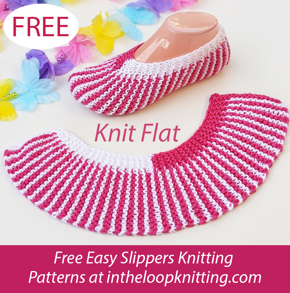 Free Flat Knit Slipper Socks on Straight Needles Knitting Pattern