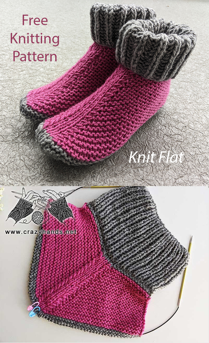 Flat Socks with Folded Cuff Knitting Pattern