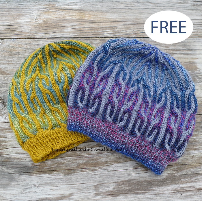 Free Winter Flower Hat Knitting Pattern